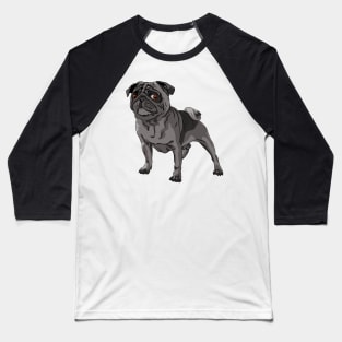 Black pug Dog Baseball T-Shirt